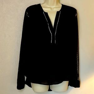 LIBBY EDELMAN | DRESSY TUNIC | MED | SHEER LONG SLEEVE